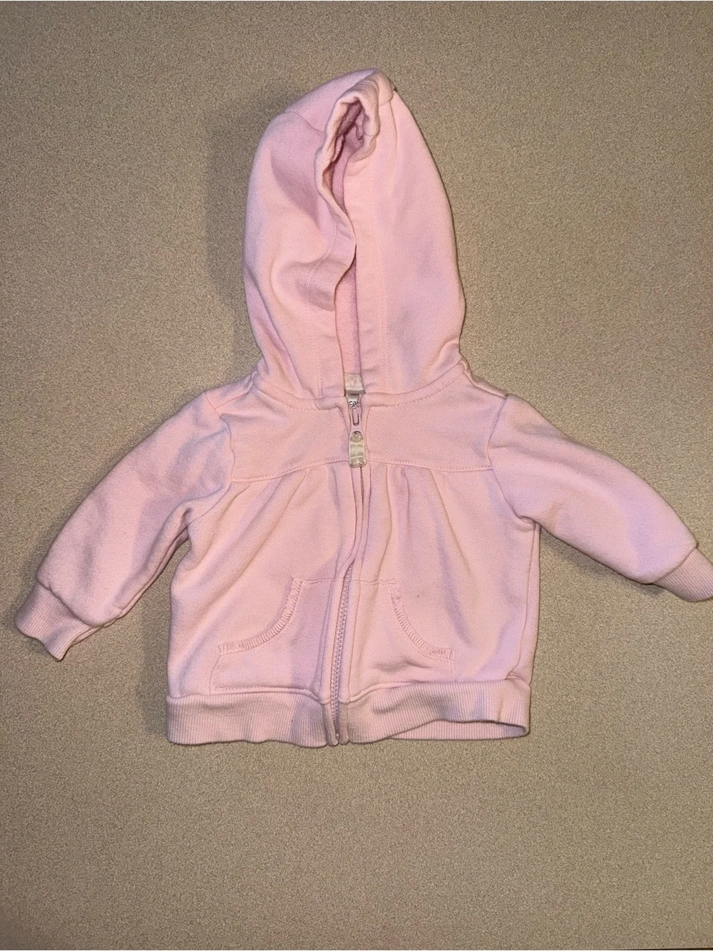 Carter’s baby girl size 3 months pink hooded zip up sweatshirt